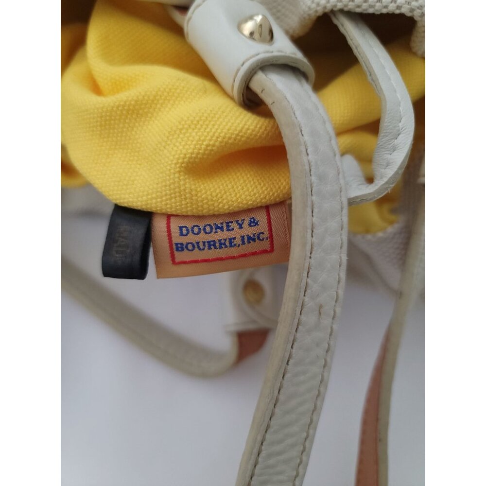DOONEY & BOURKE Women's Cream Canvas Shopper Tote Bag Leather Handles - Picture 14 of 15